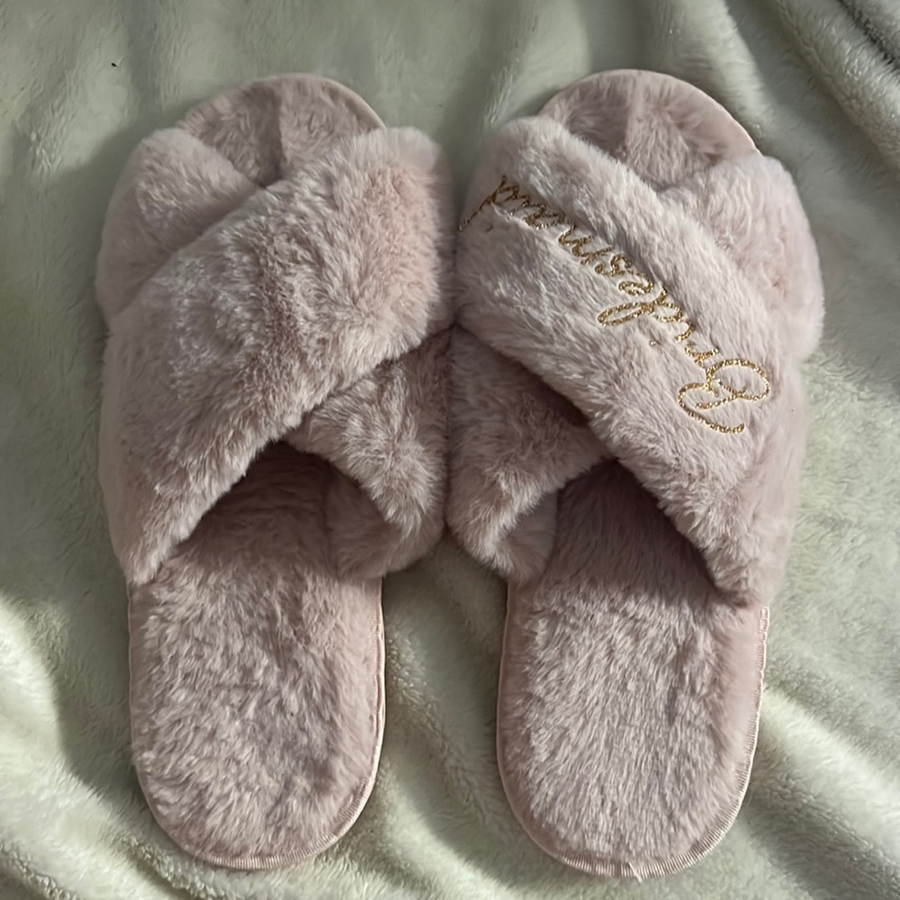 Bridesmaid mauve slippers size M